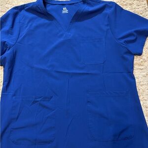 Blue V-Neck Scrub Top